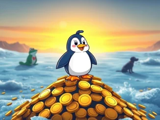 Arctic Pablo Coin penguin mascot symbolizes explosive presale growth, challenging Pepe and Bonk in the meme coin market.