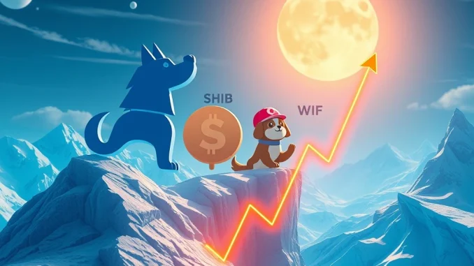 Arctic Pablo coin soaring in value, symbolizing explosive gains in the meme coin market.