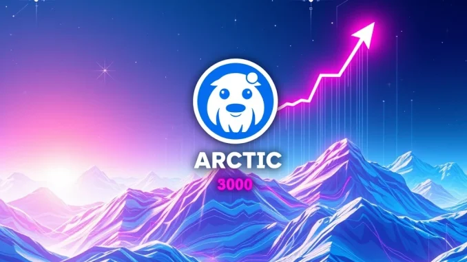 A visual representation of Arctic Pablo Coin's rapid crypto presale growth and impressive ROI projections.