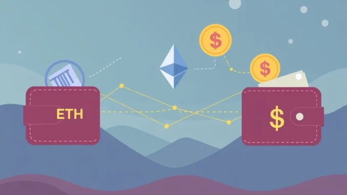 Visualizing Argot Collective's significant Ethereum ETH sale and USDC conversion, highlighting crypto treasury management.