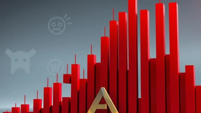 Chart illustrating a sharp decline in ARK crypto price amidst market volatility.