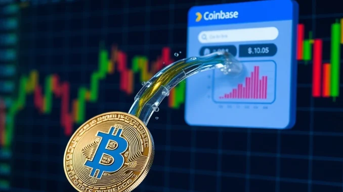 A visual metaphor of Ark Invest's significant Bitcoin (BTC) deposit to Coinbase, indicating potential market shifts.