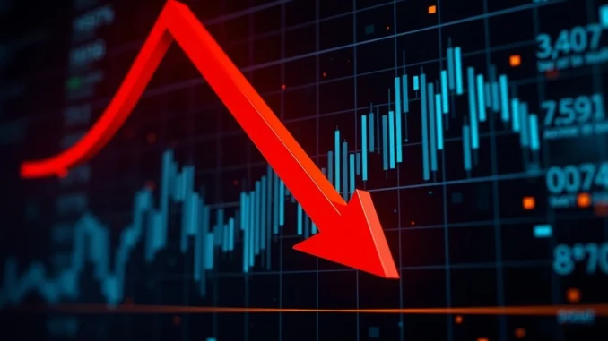 Dramatic ARKM crash shown on a plunging cryptocurrency price graph