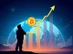An upward-trending crypto chart with Bitcoin and Ethereum symbols, illustrating Arthur Hayes' bold Bitcoin price forecast and his optimistic crypto market analysis.