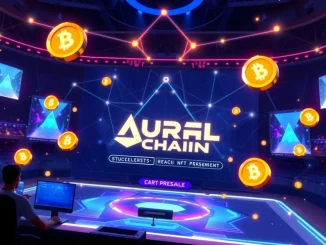 AurealOne's blockchain gaming platform interface, showcasing competitive esports and digital rewards, representing its successful crypto presale and 100x potential.