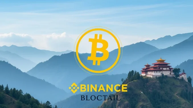 Bhutan Bitcoin: Government Unveils Strategic $11.9M BTC Transfer to Binance Bhutan's government engaging with Bitcoin, depicting a secure digital transfer to Binance, highlighting their evolving crypto strategy.