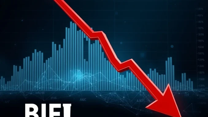 BIFI crash shown on a dramatic downward-trending cryptocurrency chart