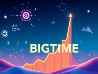 A visual representation of BIGTIME's dramatic crypto surge, highlighting the impact of strategic blockchain partnerships and rapid growth.