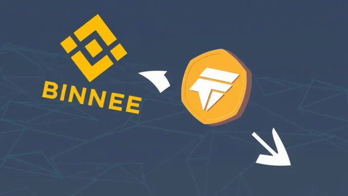 Binance logo next to Fusionist (ACE) symbol, illustrating the upcoming Binance ACE suspension for network upgrade.