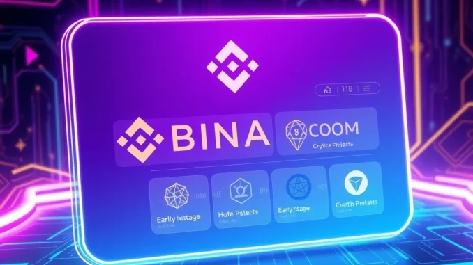 Binance Alpha platform featuring BOOM token among early-stage crypto projects