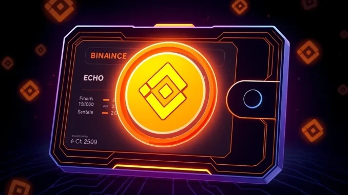 Binance Alpha platform featuring ECHO token in a futuristic crypto wallet interface