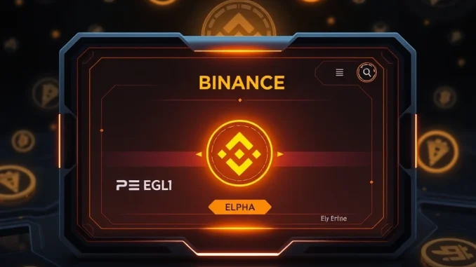Binance Alpha platform showcasing EGL1 token among early-stage crypto projects
