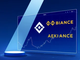 Binance Alpha's platform screen displaying the new AKE crypto token listing, highlighting market trends.