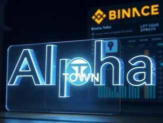 Binance Alpha platform spotlighting the Alttown (TOWN) token, symbolizing a new early-stage crypto project listing.