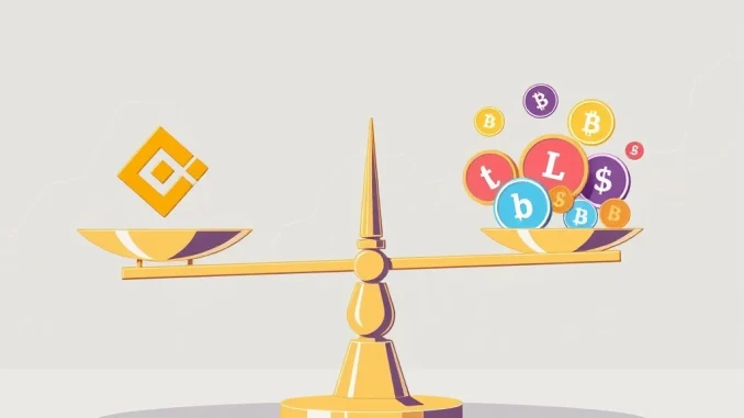 An illustrative representation of Binance's strategic adjustment of altcoin collateral ratios, aimed at enhancing crypto risk management and market stability.