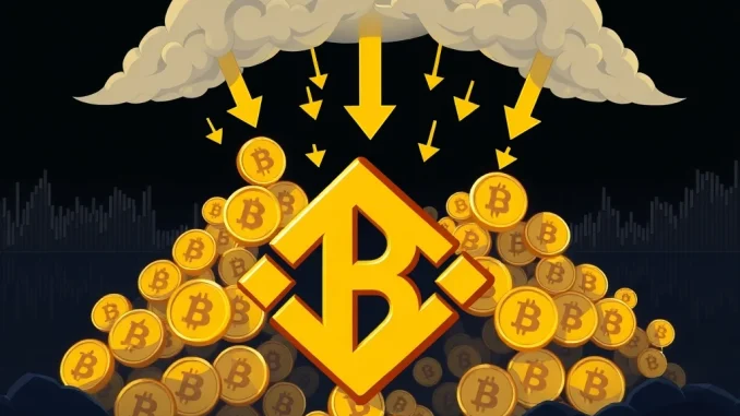 A chart illustrating a sharp increase in **Binance BTC inflows**, indicating potential short-term market selling pressure.