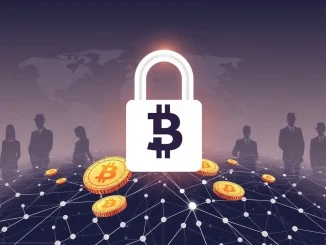 A secure lock protecting digital assets, symbolizing Binance and partners' successful freeze of USDT from a pig-butchering scam.