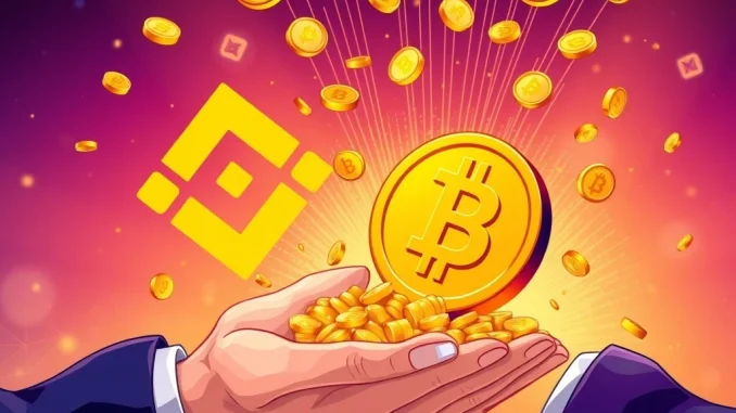 Binance HODLer Airdrop graphic showing TOWNS tokens being distributed to BNB holders, symbolizing the new crypto airdrop.