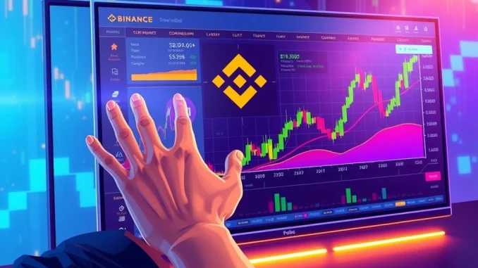A digital interface displaying Binance perpetual contracts charts, highlighting the high-leverage trading options for AIO and XNY tokens, symbolizing new opportunities for crypto traders.