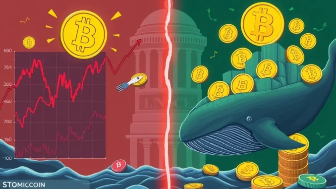 Binance Retail Selling Skyrockets While Whales Strategically Accumulate Bitcoin Binance retail selling vs whale accumulation in cryptocurrency market