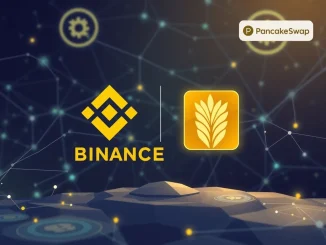 Illustration of the upcoming Binance RICE TGE launch event, showcasing digital tokens and blockchain symbols for the exciting RiceAI project.