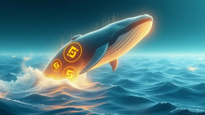 Visualizing a massive **USDC transfer** from Binance to an **unknown wallet**, highlighting the scale of the $993 million crypto transaction.