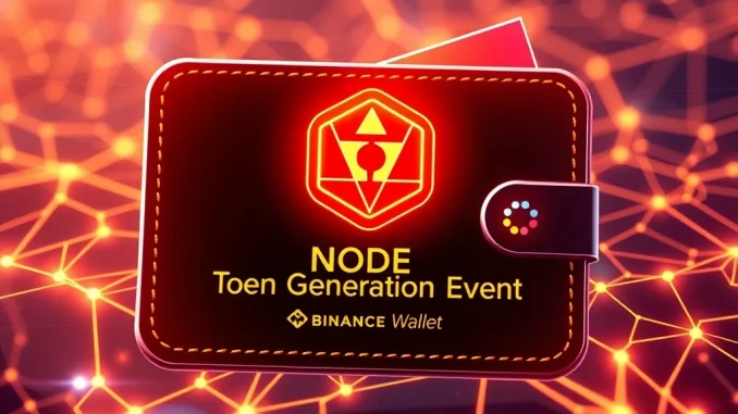 Binance Wallet hosting NodeOps (NODE) Token Generation Event (TGE) on blockchain.