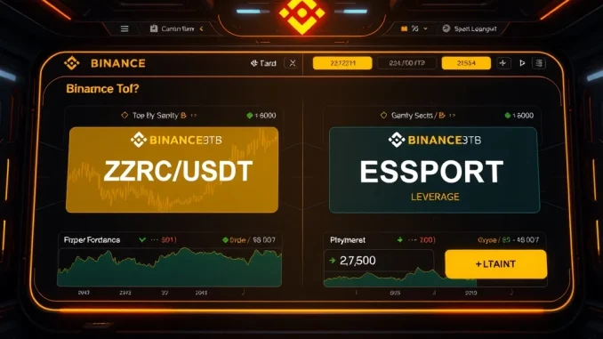 Binance's new ZRC/USDT and ESPORTS/USDT perpetual contracts with 50x leverage for high-growth trading.