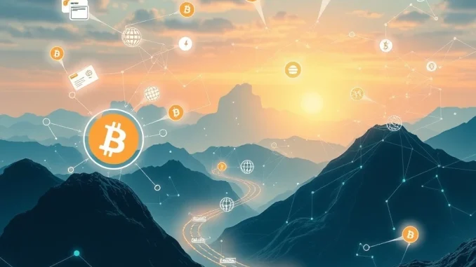 A visual representation of how artificial intelligence and digital payments are driving crucial Bitcoin and crypto adoption by 2025.