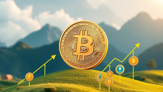 Chart showing Bitcoin's consolidation while altcoin prices surge, representing strategic capital reallocation for crypto gains.