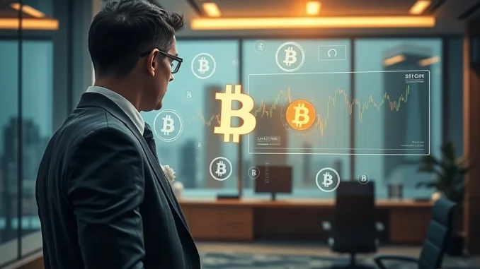 A high-net-worth individual exploring secure Bitcoin-backed lending options with Ledn, signifying innovative crypto wealth management.