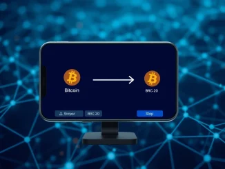 A sleek digital interface illustrating a simplified Bitcoin BRC-20 asset transfer, symbolizing the efficient single-step upgrade.