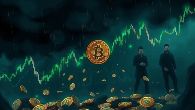 Bitcoin's Brutal Dip: $140M Liquidations Rock the Crypto Market A chart showing a significant Bitcoin dip, symbolizing the recent crypto liquidations and market downturn.