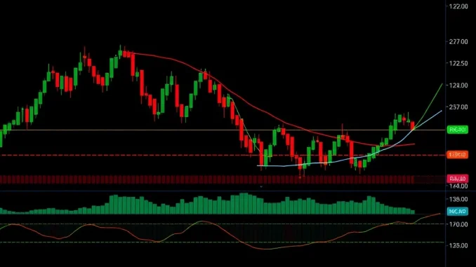 Bitcoin Cash (BCHUSDT) price chart with technical indicators for market analysis