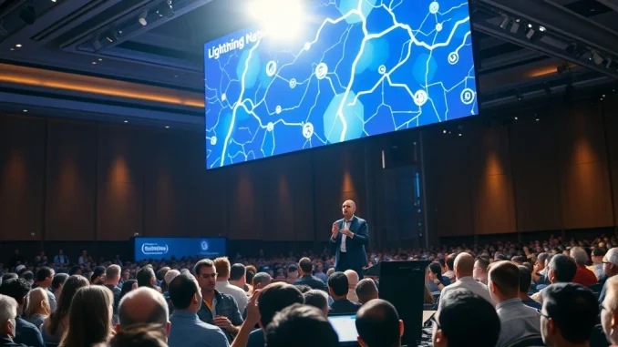 Jack Mallers delivers a compelling address on Bitcoin and the Lightning Network at a major Bitcoin Conference, inspiring crypto innovation.