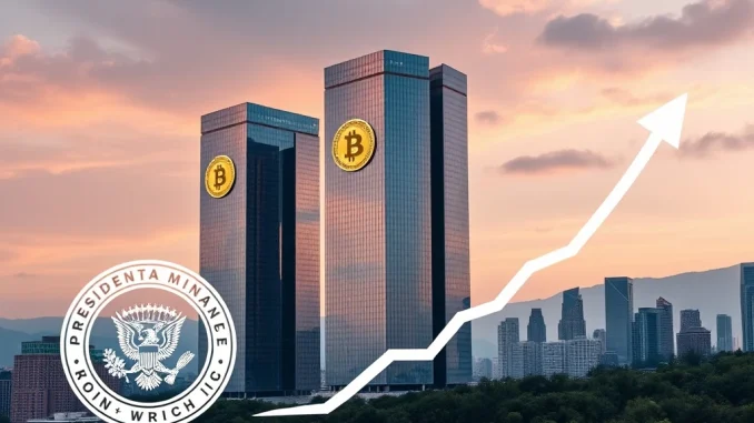 Illustrates the dramatic surge in corporate Bitcoin accumulation driven by new policy mandates, symbolizing the growth of institutional crypto adoption.