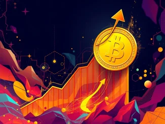 A Bitcoin price chart illustrating a tightening wedge pattern, symbolizing a potential bullish breakout and significant market movement.