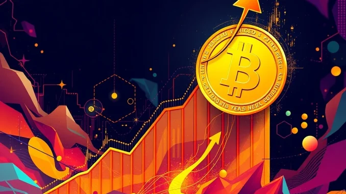 Bitcoin's Crucial Breakout: Wedge Pattern Points to 68% Surge Amidst $82B Inflows A Bitcoin price chart illustrating a tightening wedge pattern, symbolizing a potential bullish breakout and significant market movement.