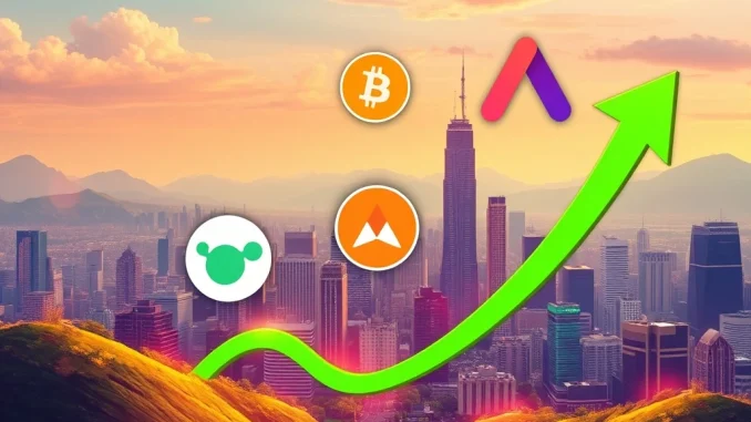 A visual representation of the surging crypto market, highlighting Bitcoin's leading role in the current crypto rally.