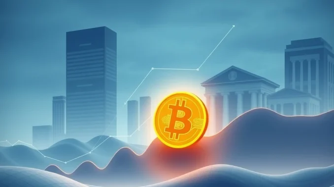 A dynamic visual representing the shift in Bitcoin's market, with institutional adoption and ETFs propelling growth beyond the traditional four-year cycle.