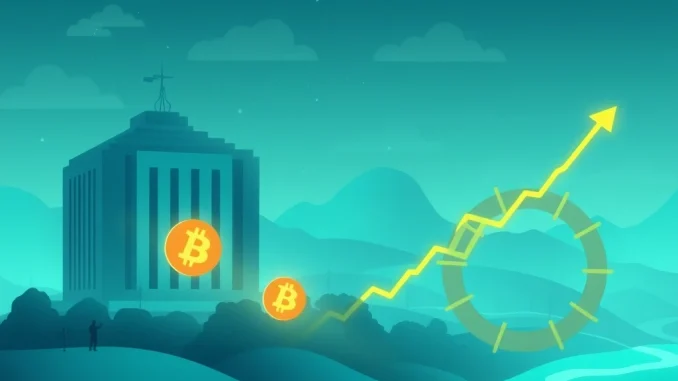 A visual representation of the Bitcoin 4-Year Cycle being disrupted by large institutional forces, symbolizing a new era in crypto investment.