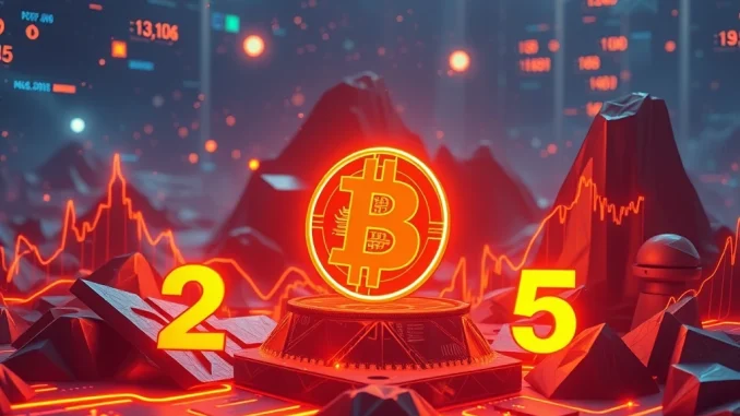 Bitcoin and Solana symbols with rising graphs representing crypto growth in 2025