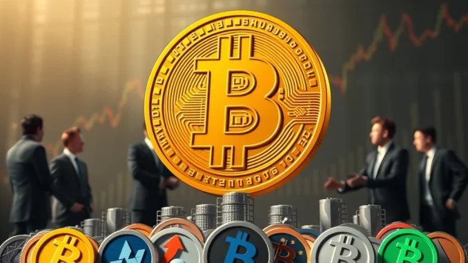 Chart showing high Bitcoin dominance, with institutional investors holding Bitcoin ETFs, impacting altcoin season.