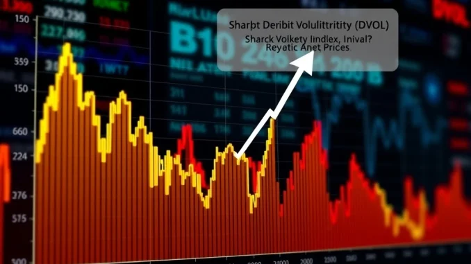 Bitcoin DVOL Surges: Unpacking the Significant Volatility Shift Chart showing a sharp increase in Bitcoin DVOL, indicating rising market volatility and potential for significant price movements.