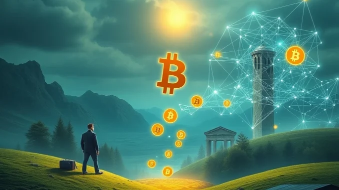 A visual representation of the shift in Bitcoin ownership, highlighting Bitcoin early adopters divesting as institutional investors enter the market.