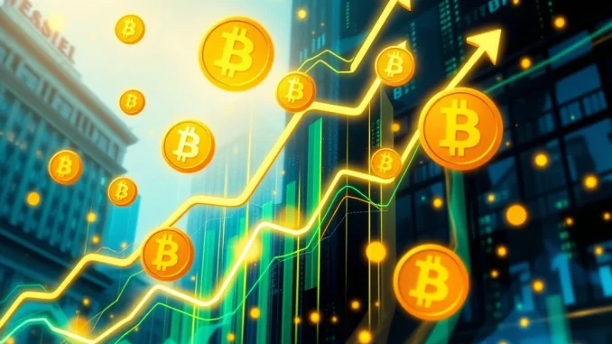 A visual representation of the significant Bitcoin ETF inflows, highlighting the growing institutional Bitcoin adoption in the US financial market.