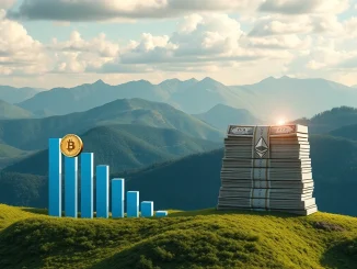 Charts showing Bitcoin ETF inflows declining as Ethereum ETF and Remittix gain traction, signaling a shift in institutional crypto investments.