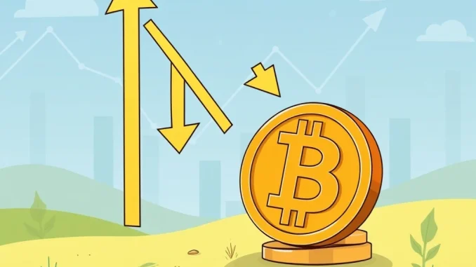 A downward trending financial chart illustrating significant Bitcoin ETF outflows, signaling caution in the crypto market.
