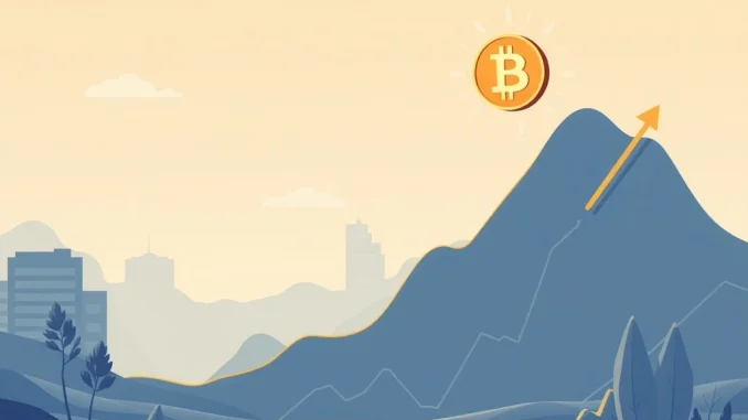 A visual representation of Bitcoin's growing stability and significant price surge, driven by institutional Bitcoin adoption and ETF inflows.