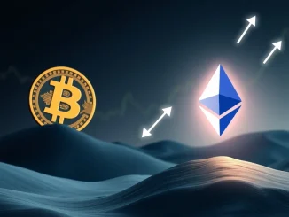 Visualizing capital shifting from Bitcoin to Ethereum, illustrating current crypto market dynamics.